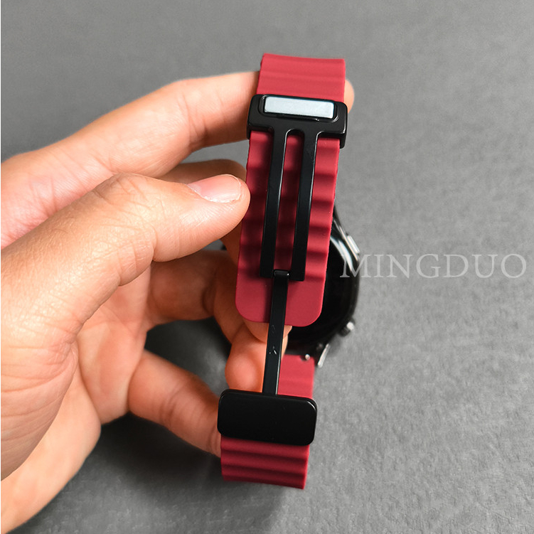 สายรัดข้อมือซิลิโคน 22 มม. เหมาะสําหรับ Huawei Watch gt5/gt4/gt3/gt2/gt5pro 46 มม.กีฬาหัวเข็มขัดแม่เหล็ก watch4/PRO สายคล้อง 20 มม.Universal - รูปที่ 3