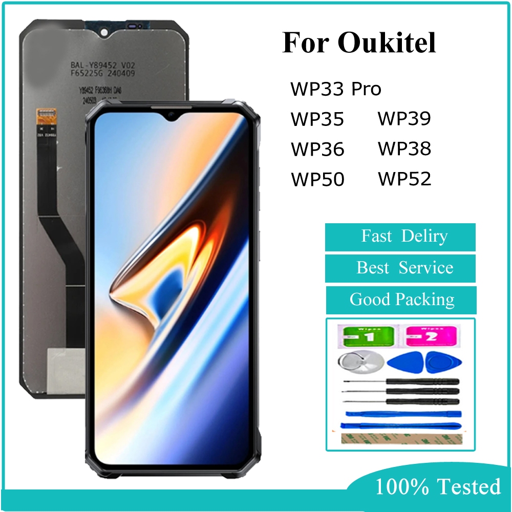 LCD สําหรับ Oukitel WP33 Pro WP35 WP39 WP36 WP38 WP50 WP52 WP55 WP55 Pro จอแสดงผล LCD Touch Screen D