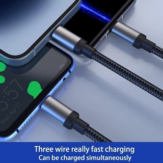120W สายชาร์จ 3in1 สายชาร์จเร็ว Typec การออกแบบโปร่งใส Fast Charge Superfast Charge Digital Display Cable For