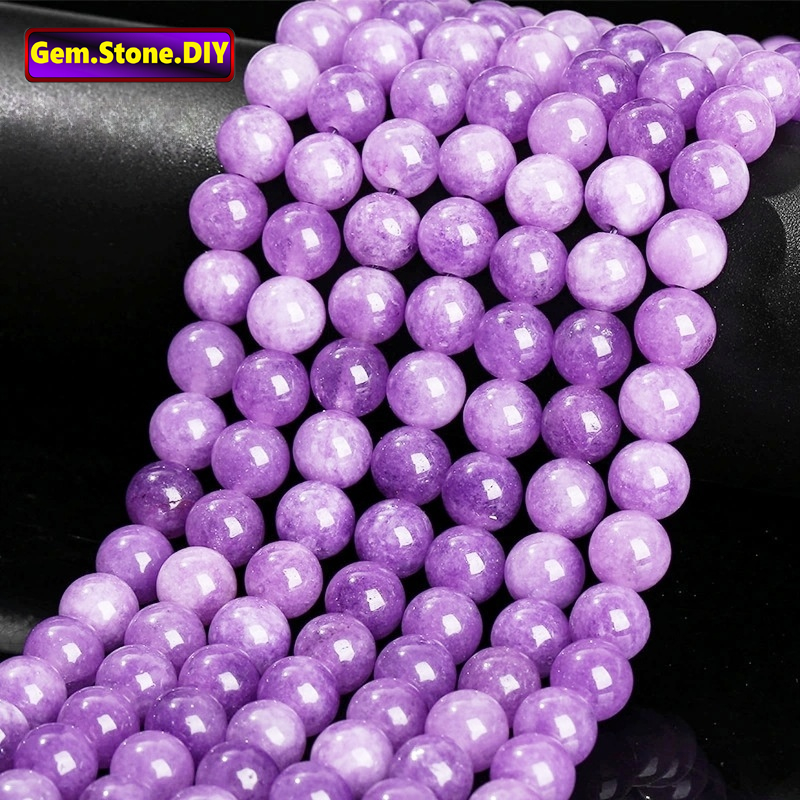 Lilac Chalcedony หินธรรมชาติ,หลวมลูกปัด Spacer สําหรับสร้อยข้อมือ/สร้อยคอ/แหวน/ต่างหู,ขายส่งทําด้วยมือ DIY เครื่องประดับอุปกรณ์เสริม,Healing คริสตัลหินสร้อยข้อมือ,GeStone ลูกปัดคริสตัล