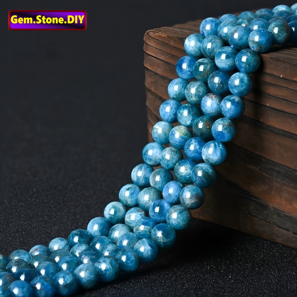 Blue Apatite Natural Stone,Loose Bead หินธรรมชาติอะพาไทต์สีฟ้า,หลวมลูกปัด ตัวเว้นวรรค สําหรับสร้อยข้อมือ/สร้อยคอ/แหวน/ต่างหู,ขายส่งทําด้วยมือทําเองเครื่องประดับอุปกรณ์เสริม,สร้อยข้อมือหินคริสตัลเฮ