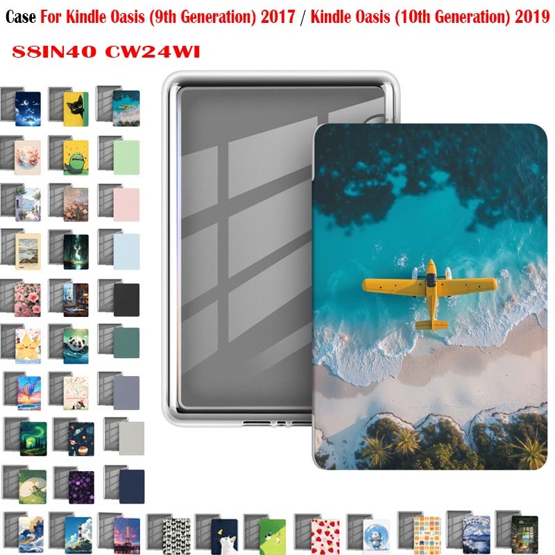 สําหรับ Kindle 0asis (9th Generation) 2017 Ebook อะคริลิคโปร่งใส Flip Cover Kindle Oasis (10th Gener