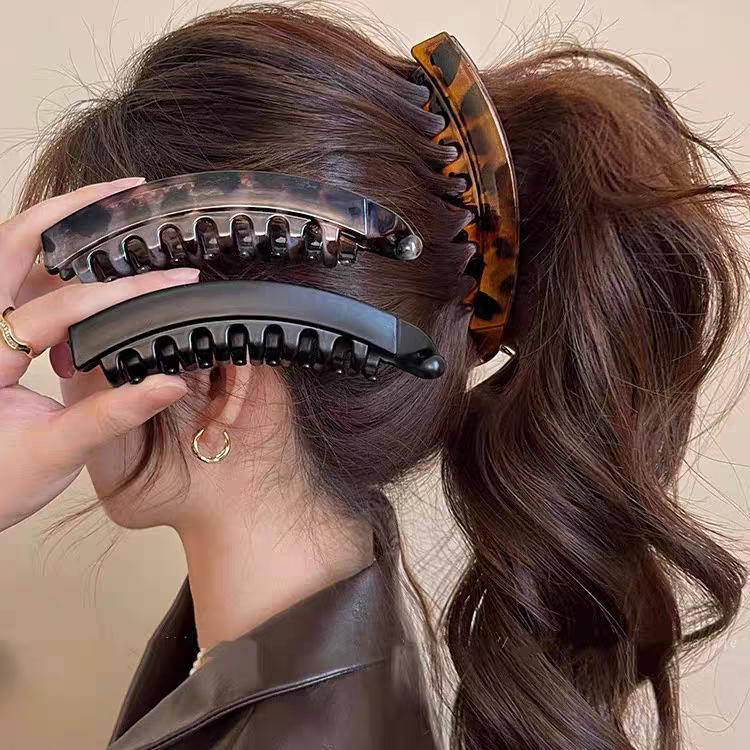 Single set 2025 new leopard print banana clip women's hair accessory