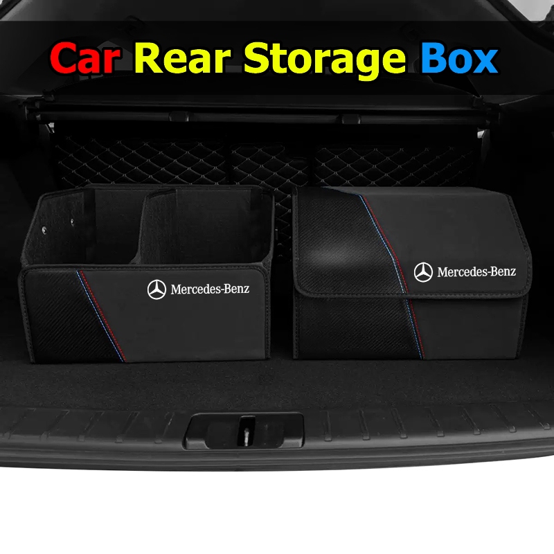Fit สําหรับ Mercedes Benz รถทุกชนิดแบบพกพารถ Trunk กล่องเก็บขนาดใหญ่ความจุผู้ถือเครื่องมือจัดเก็บฝาครอบ