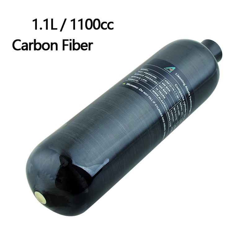 HPA Scuba 1.1L คาร์บอนไฟเบอร์กระบอกแก๊ส M18*1.5 Air Tank Refill Supply วาล์ว 50 ซม.ท่ออากาศ Co2 โซดาขวดสําหรับสถานีดําน้ํา