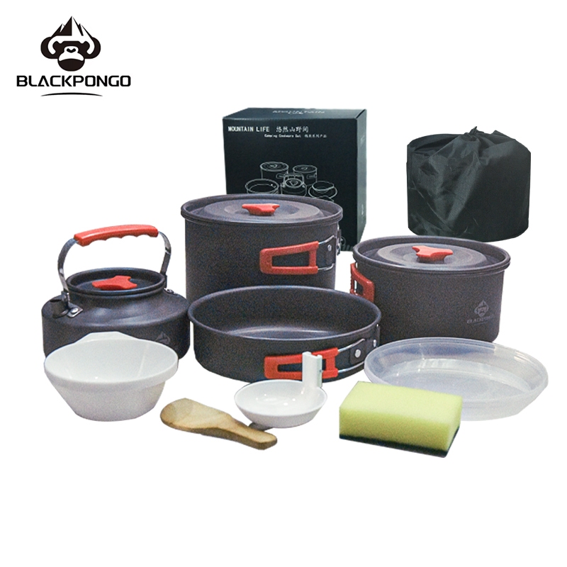 Blackpongo ชุดเครื่องครัวทำอาหาร 4 in 1 อุปกรณ์ทำอาหารสำหรับปิกนิกและแคมปิ้ง เหมาะสำหรับวางบนโต๊ะกลางแจ้งและการตั้งแคมป์