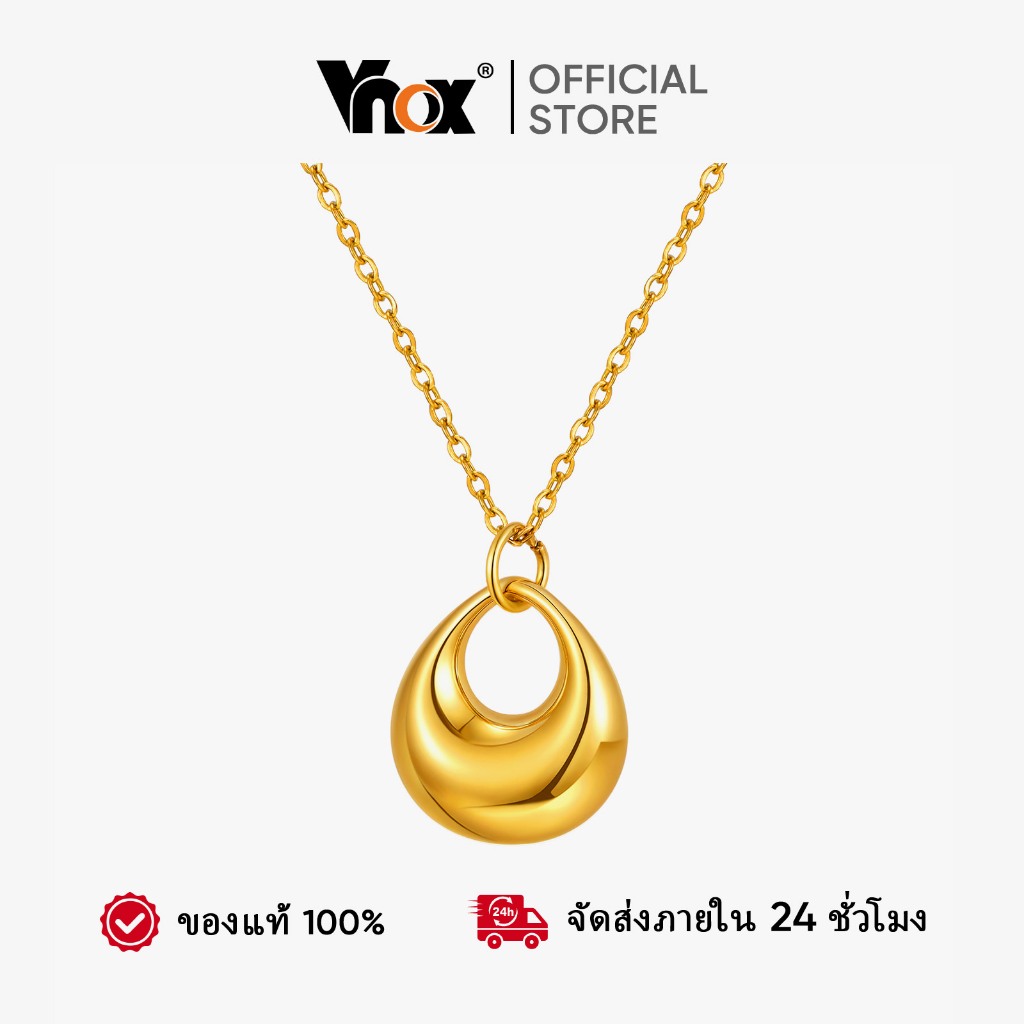 Vnox สร้อยคอเรขาคณิตทรงกลมสําหรับผู้หญิง,ของขวัญสร้อยคอเหล็ก Staonless ชุบทอง