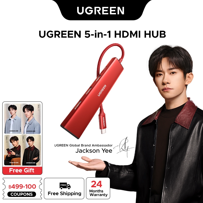 【 แจ็กสัน อี้ แนะนำ】UGREEN HUB 5-in-1 USB C 4K@30Hz PD 100W สำหรับ MacBook Air Dell XPS13 iPad Pro 2