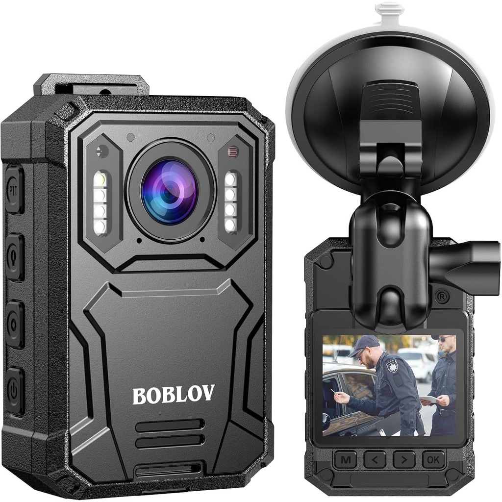 BOBLOV KJ23Pro 2K Police Body กล้อง 256GB พร้อม Night Vision, 4000mAh แบตเตอรี่ 15H การบันทึกกันน้ํา USB-C พอร์ตสําหรับกฎหมายบังคับความปลอดภัยกลางแจ้งทํางาน