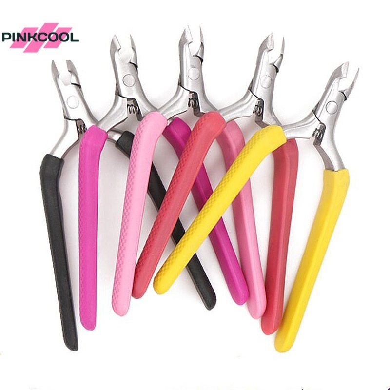 PINKCOOL สีสัน Olecranon กรรไกร Toenail คุด Dead Skin Remover เล็บ Cuticle Nipper เครื่องตัดขอบเล็บ Plier เครื่องมือร้อน