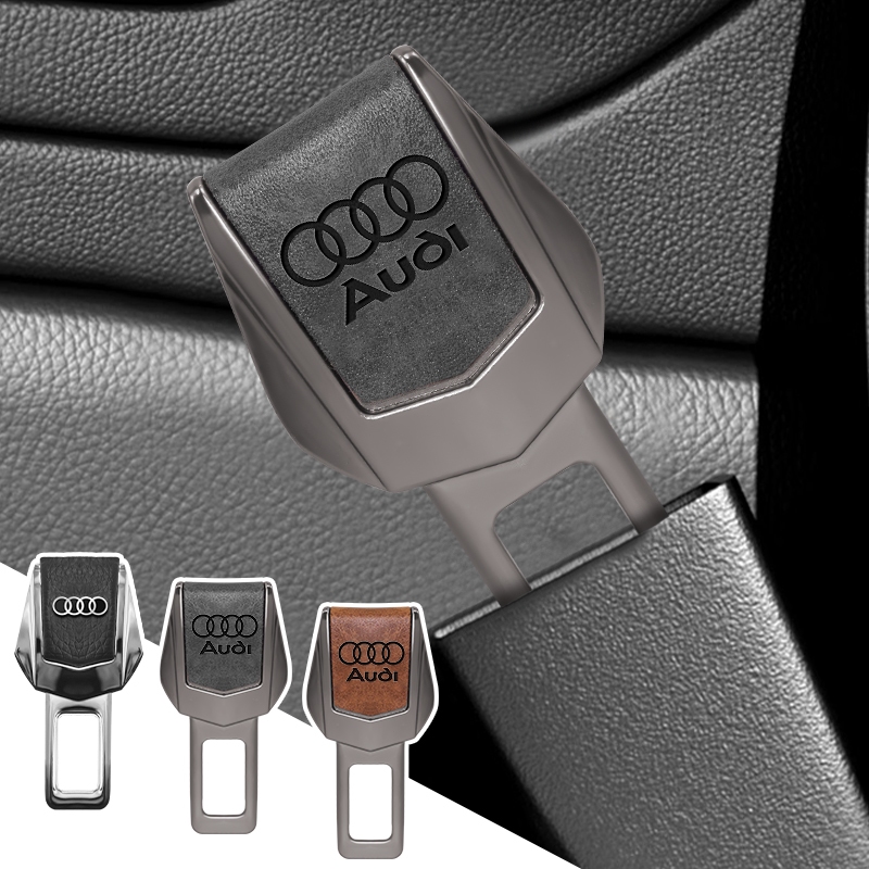 หนังรถเข็มขัดนิรภัยหัวเข็มขัดรถที่นั่งเข็มขัดเตือน Stopper สําหรับ Audi A3 8P A6 C5 A4 B6 B8 S4 RS4 S5 B9 S3 8V RS3 S6 S8