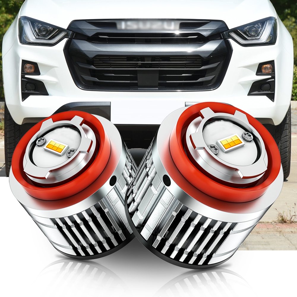 TUFFOO 1 คู่ แบบสองสี L1B LED หมอกหลอดไฟสําหรับ ISUZU D-MAX/Dmax ปี 2019-2025 X/V-Cross/LS-AT 1.9T/3.0T - สีขาว/เหลืองทอง/มะนาวสีเขียว