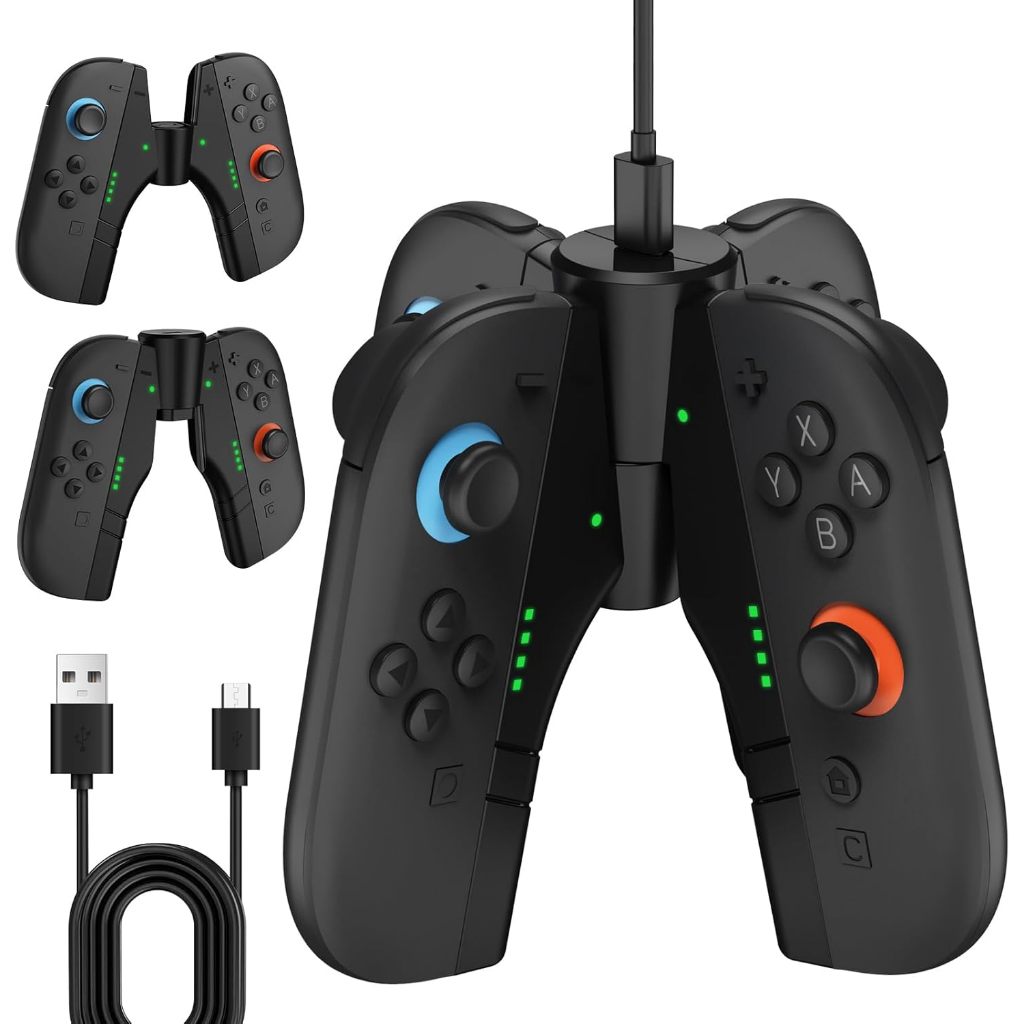 DOBE 4 in 1 ที่จับชาร์จสำหรับ Nintendo Switch 2 Joy-Con