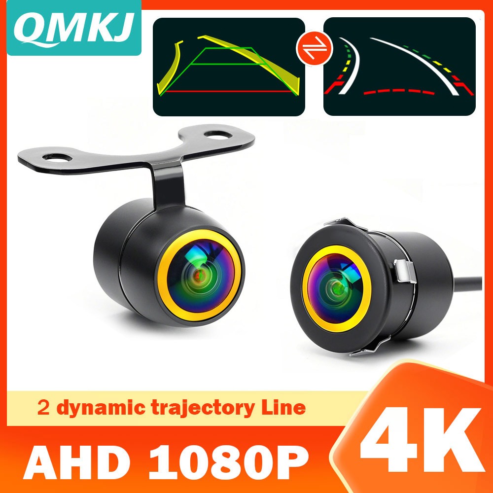 AHD 1080P Dynamic Trajecty Line HD Night Vision กล้องสํารองสําหรับรถยนต์ 180 องศาเลนส์ Fisheye CCD A