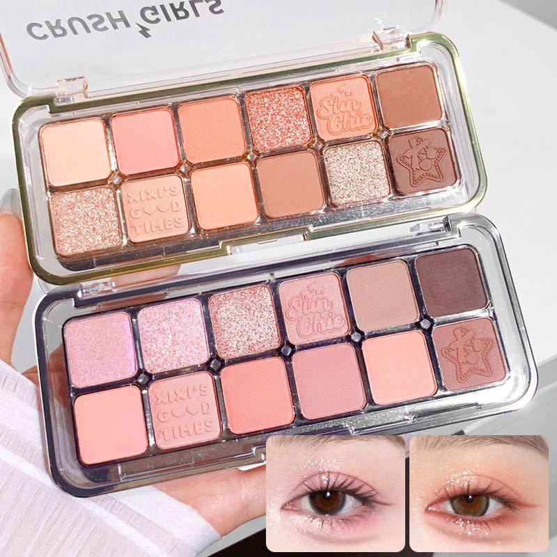 XIXI 10 สีอายแชโดว์ Palette Super Flash Stage แต่งหน้า Matte กันน้ําทุกวัน Nude แต่งหน้า Earth Color Eye shadow NO.D820