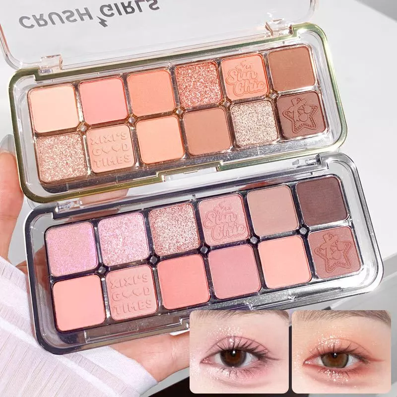 XIXI 10 สีอายแชโดว์ Palette Super Flash Stage แต่งหน้า Matte กันน้ําทุกวัน Nude แต่งหน้า Earth Color Eye shadow NO.D820