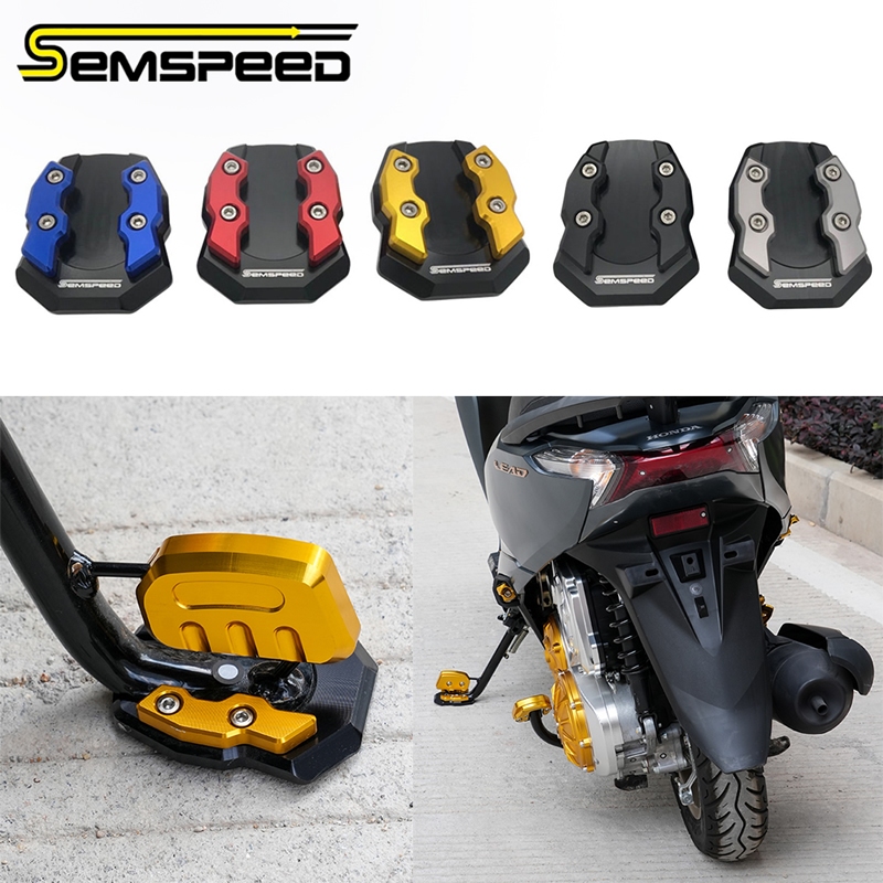 SEMSPEEDFor Honda Click Vario Lead 160 125 Giorno ADV350 ADV160 LEAD125 รถจักรยานยนต์ด้านข้างขาตั้ง Extension Pad Kickstand ขยายแผ่น