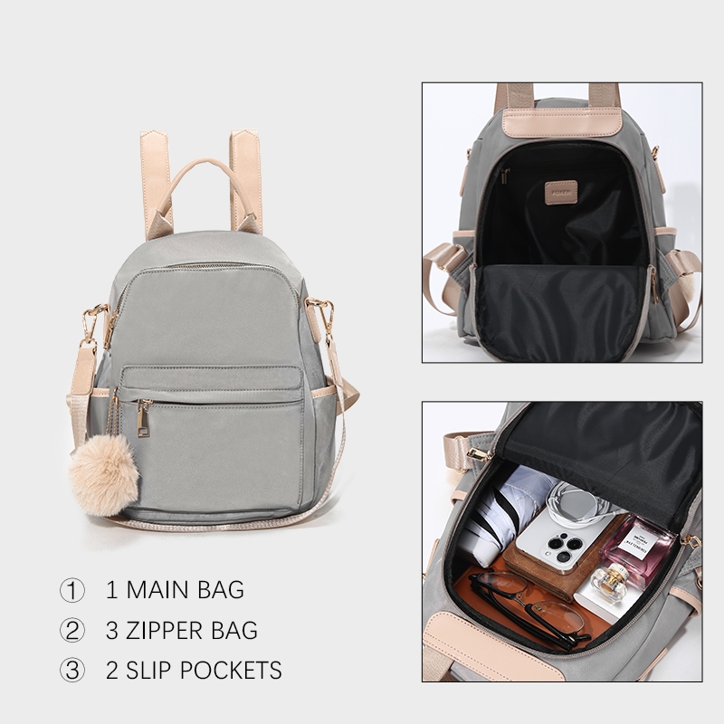 FOXER กระเป๋าเป้ สุภาพ สตรี ดีไซน์ เรียบง่าย น้ําหนัก เบากัน น้ําแฟชั่น ทนทาน - รูปที่ 4