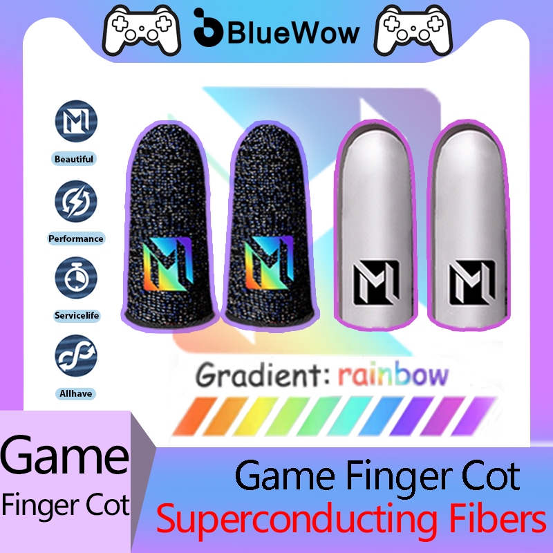 Bluewow [MLBB] ถุงมือกันเหงื่อสําหรับเล่นเกมปลอกนิ้วมือถือตัวควบคุมเกมหน้าจอสัมผัสสําหรับเกมมือถือ PUBG