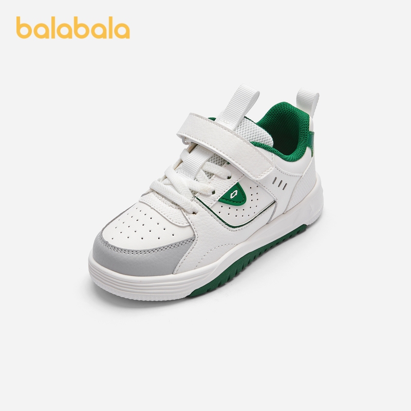 Balabala Boys รองเท้าผ้าใบรองเท้าลําลองรองเท้าสีขาวฤดูใบไม้ผลิ 2025