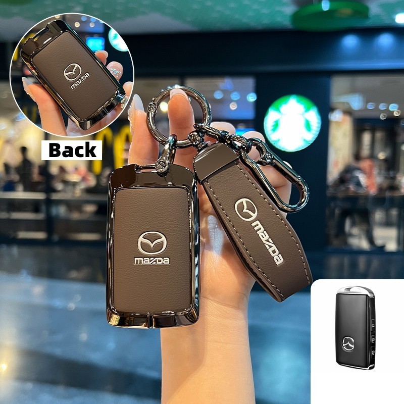 หนังฝาครอบพวงกุญแจสําหรับ Mazda CX30/CX-3/CX-5/CX-7/CX-8/CX-9/Mazda 3/Skyactiv Remote Key กรณีอุปกรณ