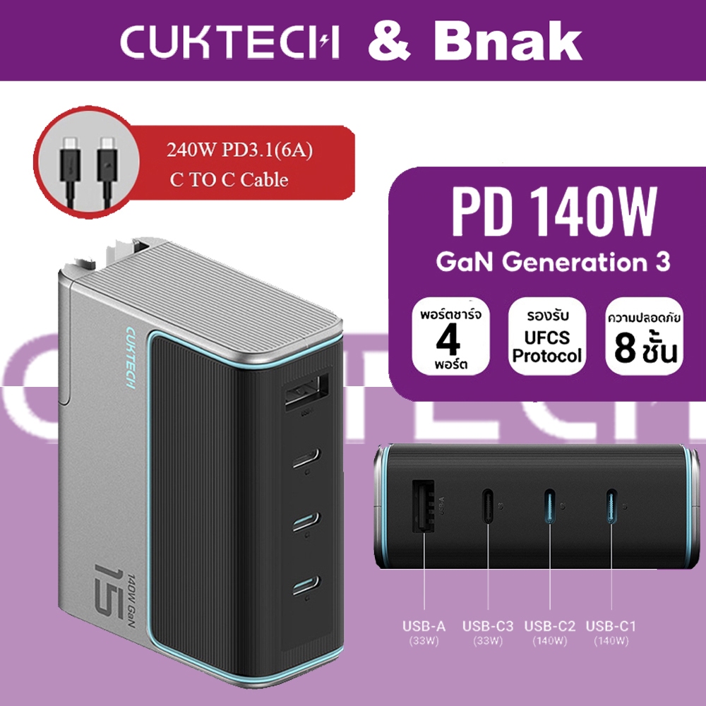 ZIMI CUKTACH AD1404U NO.15 GaN3 140W Super Energy Fast Charger