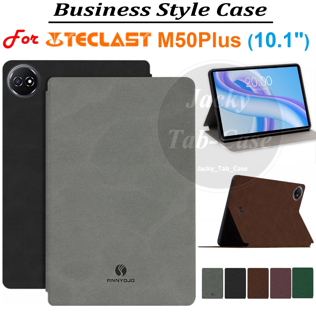 สําหรับ Teclast M50 Plus 10.1 "ธุรกิจสไตล์ปลอกขาตั้ง M50Plus Android 14 ผิวรู้สึกปกหนัง PU