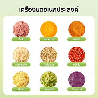 ALLTOU เครื่องปั่นอาหารเด็ก 350ML เเครื่องปั่นกระเทียม เครื่องปั่นอเนกประสงค์ บดเนื้อไฟฟ้า ขนาดเล็กกะทัดรัด โถแก้วฟู้ดเกรด 6 ใบมีด เนื้อสับ Wireless Blender