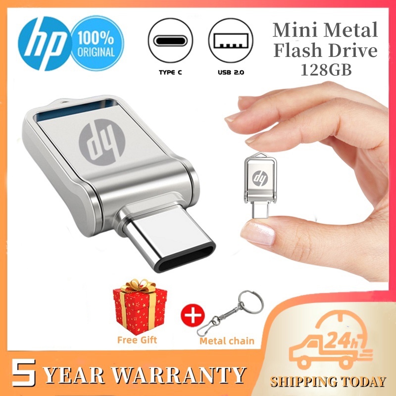 HP 2-in-1 3.0Mini Metal 32GB 64GB 128GB 512GB 1TB ไดรฟ์ปากกาฉลาก C-type และ USB
