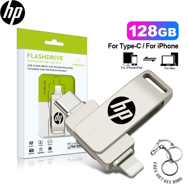 แฟลชไดรฟ์ HP TYPE-C เหมาะสําหรับ iPhone/Plus/X/ipad Usb/Otg ไดรฟ์ปากกา 2-in-1 3.0 เหมาะสําหรับอุปกรณ์จัดเก็บข้อมูลภายนอก iOS ทุกรุ่น/โทรศัพท์