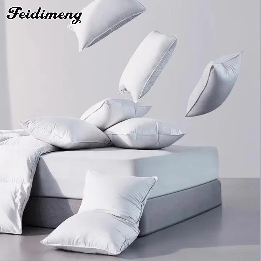 FDM หมอนเกรดโรงแรม สีขาว นุ่ม หมอนหนุน ป้องกันไรฝุ่นและแบคทีเรีย