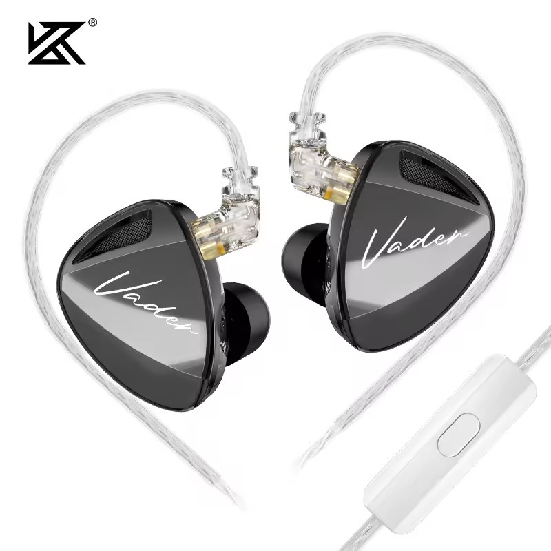 Kz Vader 6-หน ่ วยแบบไดนามิกความละเอียดสูงในหูไฮไฟลวดควบคุมหูฟังเพลงออดิโอไฟล ์ แบบมีสายแบบปรับได ้