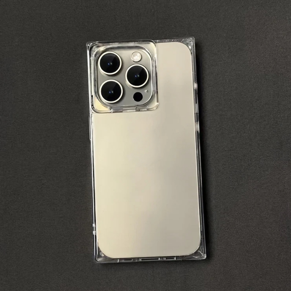 【Square transparent soft case】 เคส compatible for iPhone 11 12 13 14 15 16 pro max case