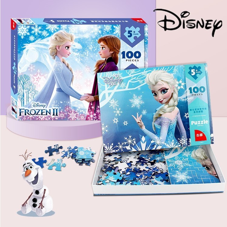 Disney จิ๊กซอว์เจ้าหญิงเอลซ่า โฟรเซ่น ของเล่นเสริมการศึกษา สําหรับเด็กผู้ชาย และผู้หญิง อายุ 6-10 ปี 100 ชิ้น