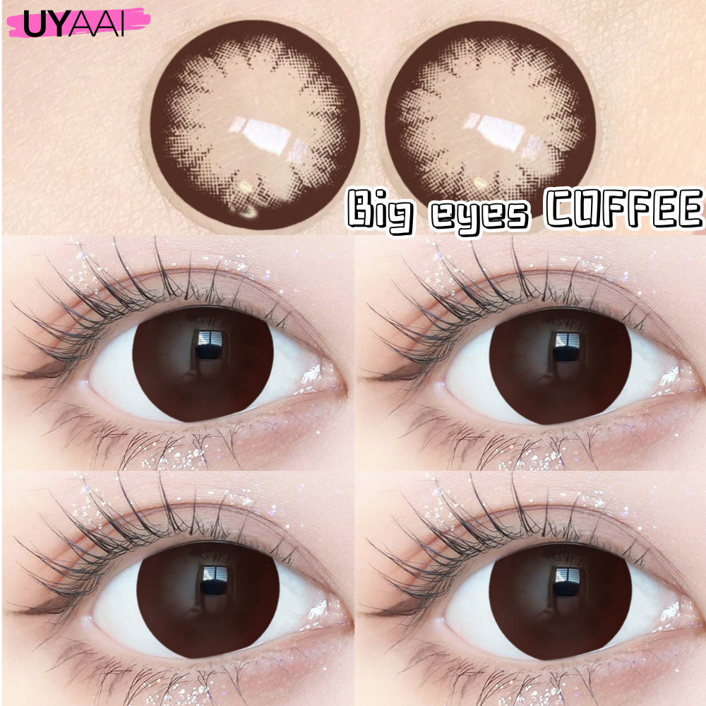 คอนแทคเลนส์ [0.00~-6.00] UYAAI x FRESHLADY Big eyes COFFEE series คอนแทคเลนส์สี 14.2mm คอนแทคเลนส์รา