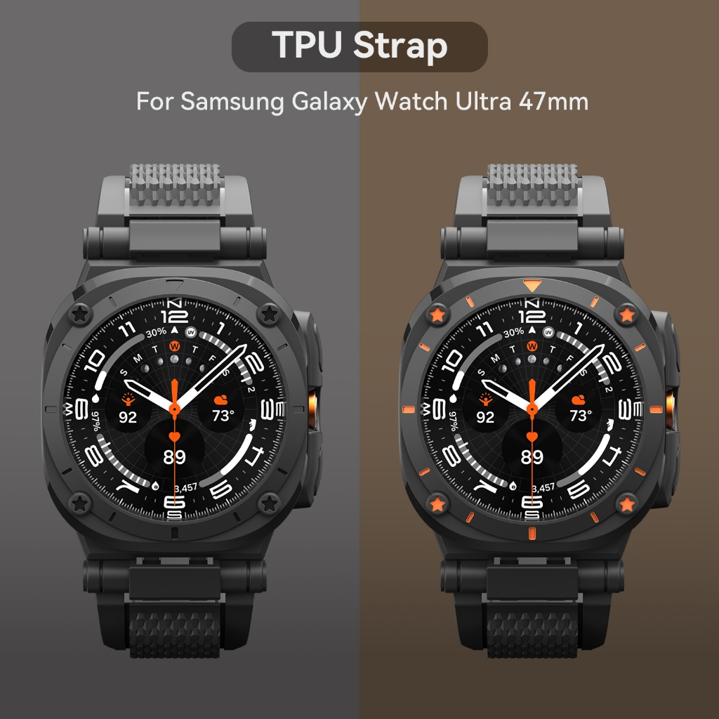 เคส TPU แบบนุ่ม + สายรัดสําหรับสมาร์ทวอทช์ Galaxy Ultra 47 มม. การป้องกันรอบด้าน