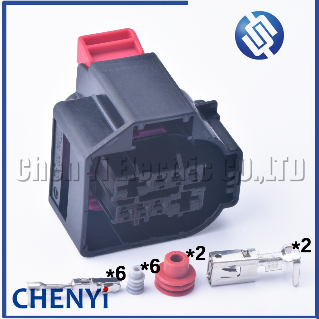 8 Pin (2B+6S) หญิงปลั๊กไฟหน้ารถยนต์กันน้ําเชื่อมต่อซ็อกเก็ต 4K8 973 708 สําหรับ A4L Q5 A6L Q3 Q7 A3 