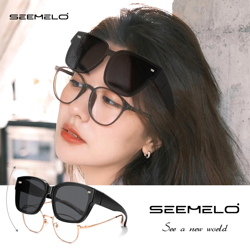 SEEMELO แว่นตากันแดด TAC แว่นตากันแดดโพลาไรซ์ UV400 แว่นตาโพลาไรซ์ Fit Over Light Anti-Glare Cover Over กันแดด