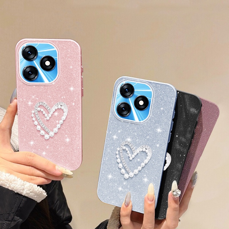 YBD เคสโทรศัพท์สําหรับ Tecno Spark 10 4G Spark 10C KI5q KI5k KT5m 3D Pearl Water Diamond Luxury Shel