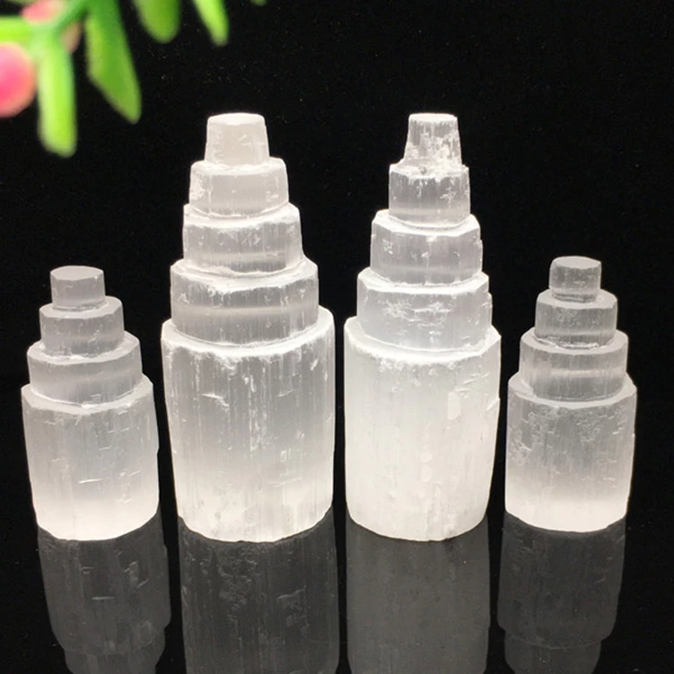 หอยิปซั่มธรรมชาติโมร็อกโก เครื่องประดับเครื่องใช้ในบ้านคริสตัลคริสตัลแร่ทาวเวอร์โคมไฟข้างเตียง โคมไฟคริสตัล เดสก์ท็อปสร้อยข้อมือ การล้างสนามแม่เหล็ก ตกแ