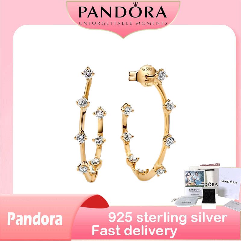 ตัวแทนเงินสเตอร์ลิง S925 เพื่อซื้อผลิตภัณฑ์วันเกิด Era Lab-Grown Diamond Station Hoop ต่างหู