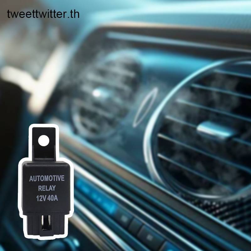 รีเลย์รถยนต์ 12V 4pin พร้อมขั้วต่อทองแดง สีดํา สีแดง