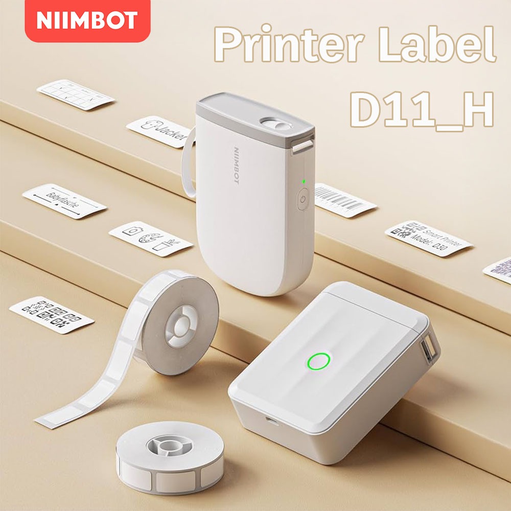 NIIMBOT D110/D11/D101 เครื่องพิมพ์ฉลากไร้สายแบบใช้ความร้อน เครื่องพิมพ์บาร์โค้ดและชื่อผ่านบลูทูธ