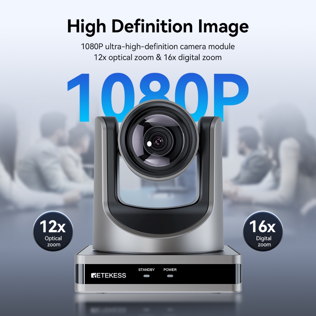 Retekess TC202 PTZ All-in-One Conference Room กล้องวิดีโอ 1080P โซลูชั่นการประชุมเสียงวิดีโอทํางานร่