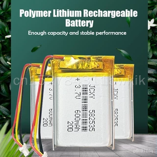 แบตเตอรี่ลิเธียมโพลิเมอร์แบบชาร์จไฟได้ 582535 602535 3.7V 600mAh สำหรับ MP3 GPS สมาร์ทโฟน หูฟังบลูทูธ เป็นต้น