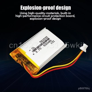 แบตเตอรี่ลิเธียมโพลิเมอร์แบบชาร์จไฟได้ 582535 602535 3.7V 600mAh สำหรับ MP3 GPS สมาร์ทโฟน หูฟังบลูทูธ เป็นต้น