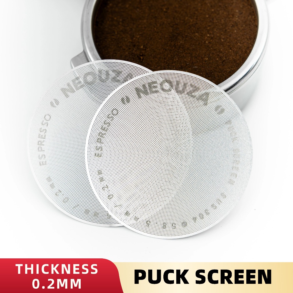 NEOUZA 51mm Espresso Puck Screen, 0.2mm Ultra Thin Coffee Filter, 304 สแตนเลสReusable Mesh สําหรับ Portafilter ตะกร้า,ไม่มีกาแฟ Dose Reduction