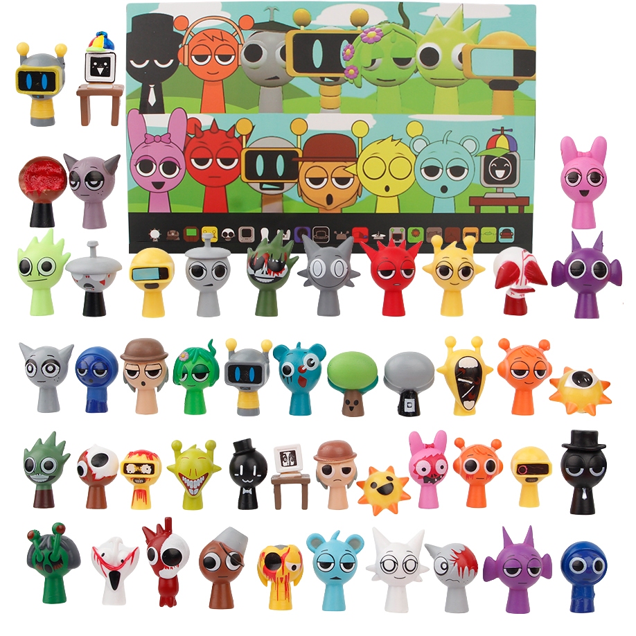 48 ชิ้น/เซ็ต 5 ซม.Sprunki Boxed Figure ของเล่น Sprunki Wanda Action Figurine Simon Oren Tunner เครื่องประดับแฟนเด็กวันเกิดของขวัญคริสต์มาส
