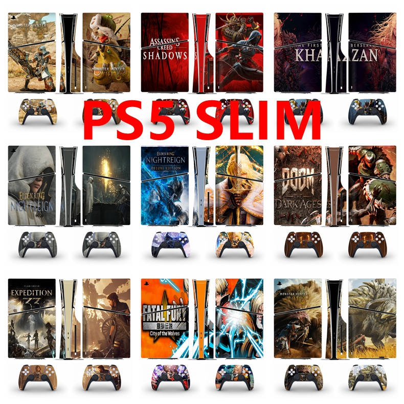 80 สีสติกเกอร์ผิวใช้งานร่วมกับ Sony Playstation 5 Slim Disc Edition ไวนิล Decal Wrap ฟิล์มป้องกันสํา