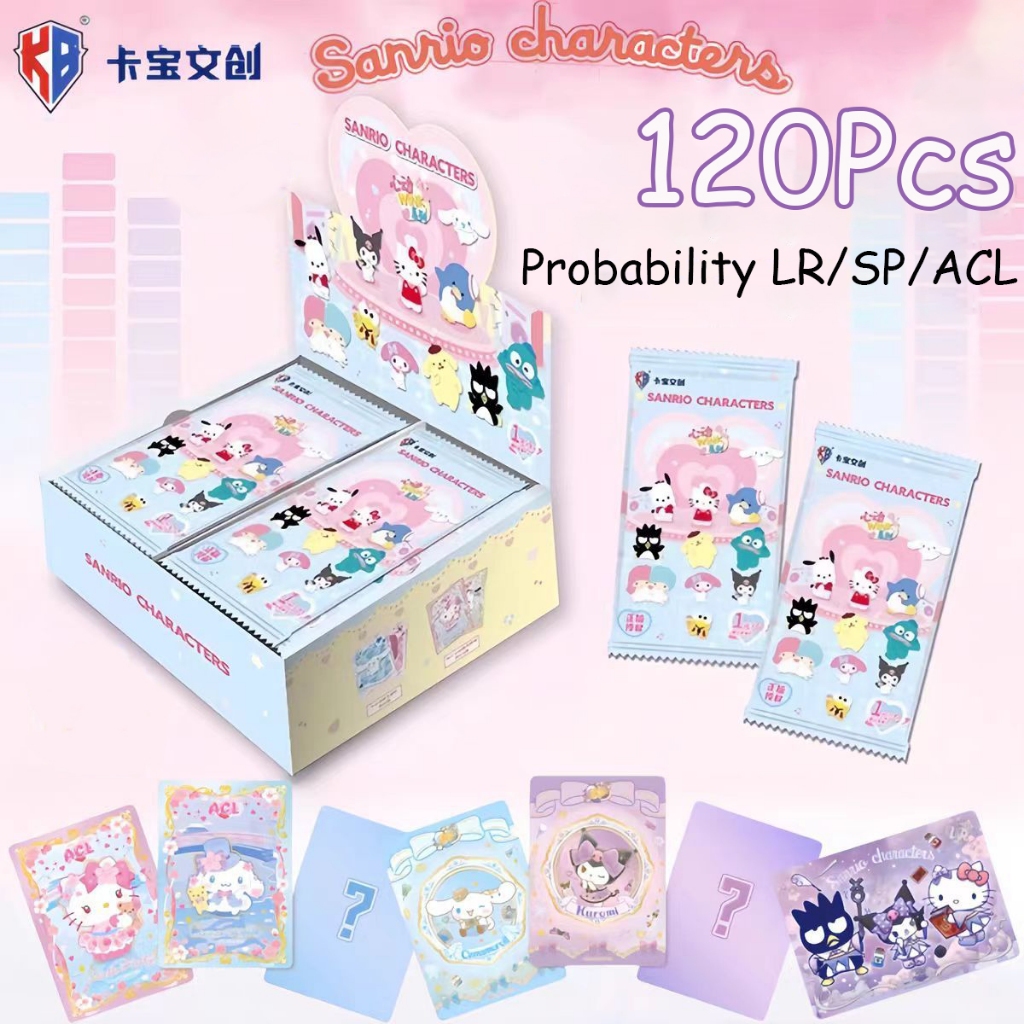 120ชิ้น การ์ดซานริโอ Kabao 5th คุโรมิ Hello Kitty LR/SP/ACL หายาก ของเล่นเด็กผู้หญิง สินค้าอนิเมะ